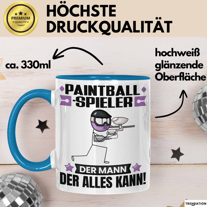 Paintballspieler Tasse Geschenk für Paintballspieler Der Mann Der Alles Kann Geschenkidee zum Geburtstag Blau Trendation
