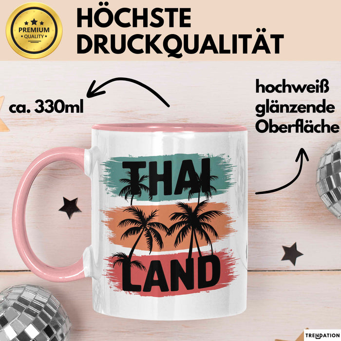Bangkok Thailand Tasse Geschenk Lustige Geschenkidee Spruch Rosa Trendation