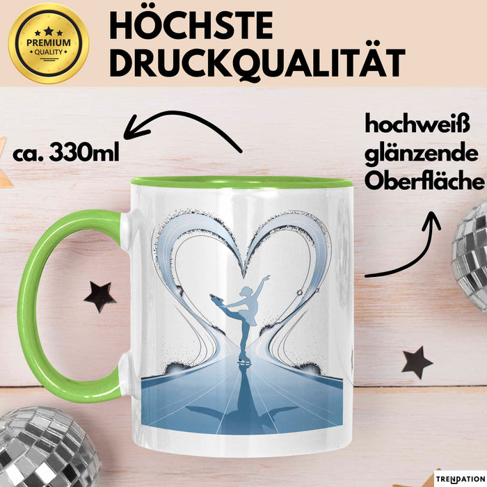 Eiskunstläufer Tasse Geschenk Lustige Geschenkidee Spruch Für Eis Künstler Grün Trendation