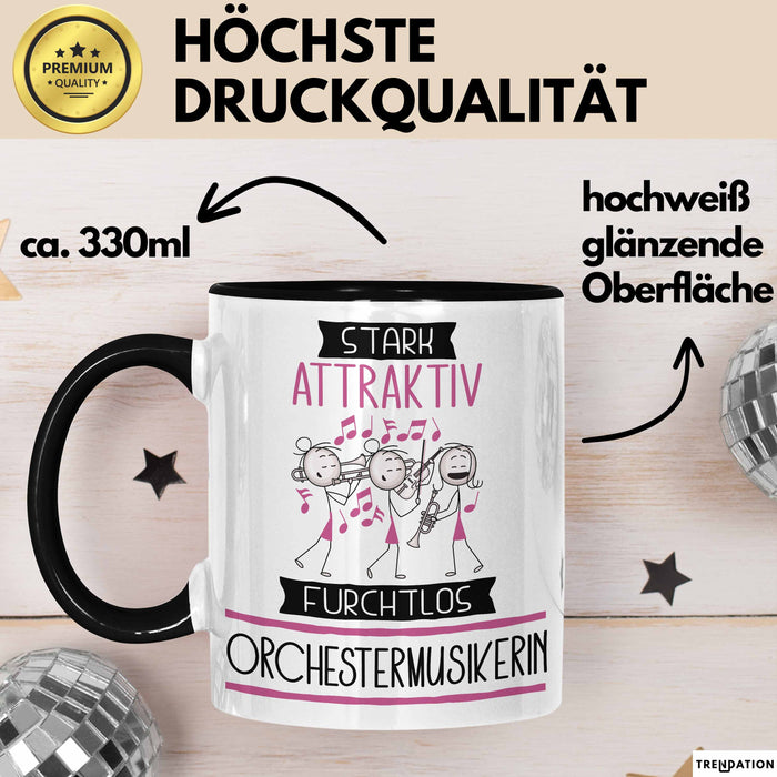 Orchestermusikerin Tasse Geschenk Becher Stark Attraktiv Furchtlos Orchestermusikerin Lustige Geschenkidee Trendation