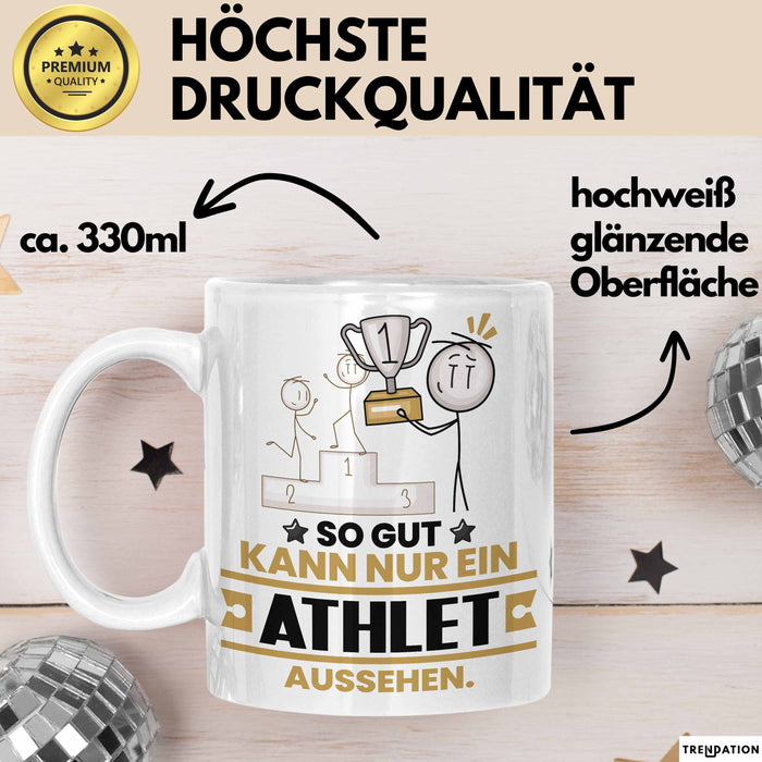 Athlet Geschenk Tasse So Gut Kann Nur Ein Athlet Aussehen Geschenkidee Kaffee-Becher Weiß Trendation