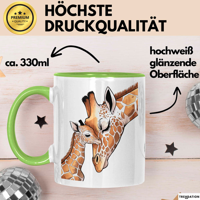 Giraffenmama Tasse Geschenk Lustige Geschenkidee Spruch Grün Trendation