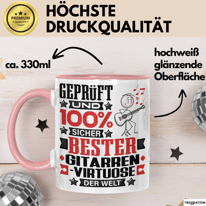 Gitarrenvirtuose Geschenk Lustiger Spruch für Gitarrenvirtuose Geschenkidee Bester Gitarrenvirtuose Der Welt Rosa Trendation