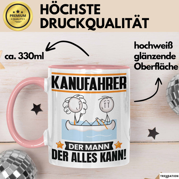 Kanufahrer Tasse Geschenk für Kanufahrer Der Mann Der Alles Kann Geschenkidee zum Geburtstag Rosa Trendation