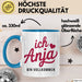Anja Tasse Geschenk Ich Bin Vollkommen Anja Geschenkidee Geburtstag Blau Trendation