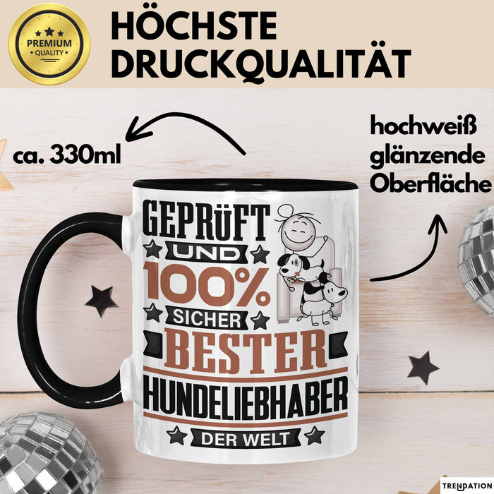 Hundeliebhaber Geschenk Lustiger Spruch für Hundeliebhaber Geschenkidee Bester Hundeliebhaber Der Welt Schwarz Trendation