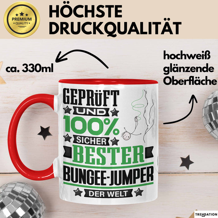 Bungee-Jumper Geschenk Lustiger Spruch für Bungee-Jumper Geschenkidee Bester Bungee-Jumper Der Welt Rot Trendation