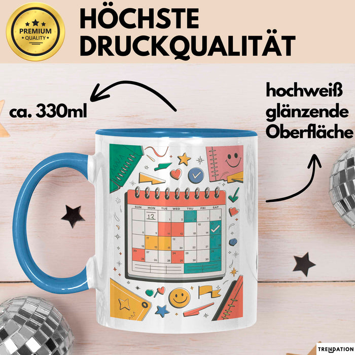 Planer Süchtiger Tasse Geschenk Lustige Geschenkidee Spruch Für Organisations Fans Blau Trendation