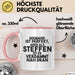 Steffen Tasse Niemand Ist Perfekt, Steffen Ist Nah Dran Geschenk Rosa Trendation