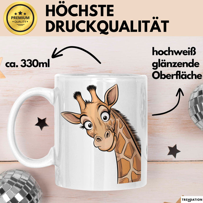 Sarkastische Giraffe Tasse Geschenk Lustige Geschenkidee Spruch Weiß Trendation