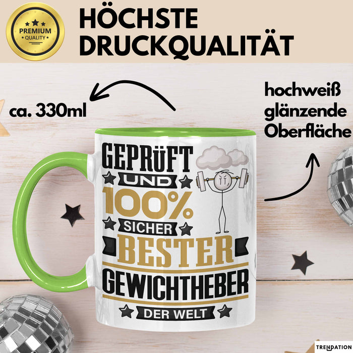 Gewichtheber Geschenk Lustiger Spruch für Gewichtheber Geschenkidee Bester Gewichtheber Der Welt Grün Trendation