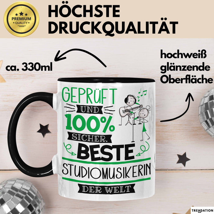 Beste Studiomusikerin Der Welt Tasse Geschenk für Eine Studiomusikerin Geprüft Und Sicher Geschenkidee Geburtstag Weihnachten Trendation