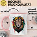 Löwe Tier Kopfhörer Sonnenbrille Tasse Geschenk Lustige Geschenkidee Spruch Rosa Trendation