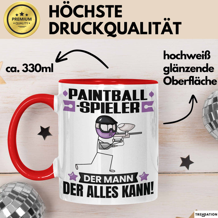 Paintballspieler Tasse Geschenk für Paintballspieler Der Mann Der Alles Kann Geschenkidee zum Geburtstag Rot Trendation