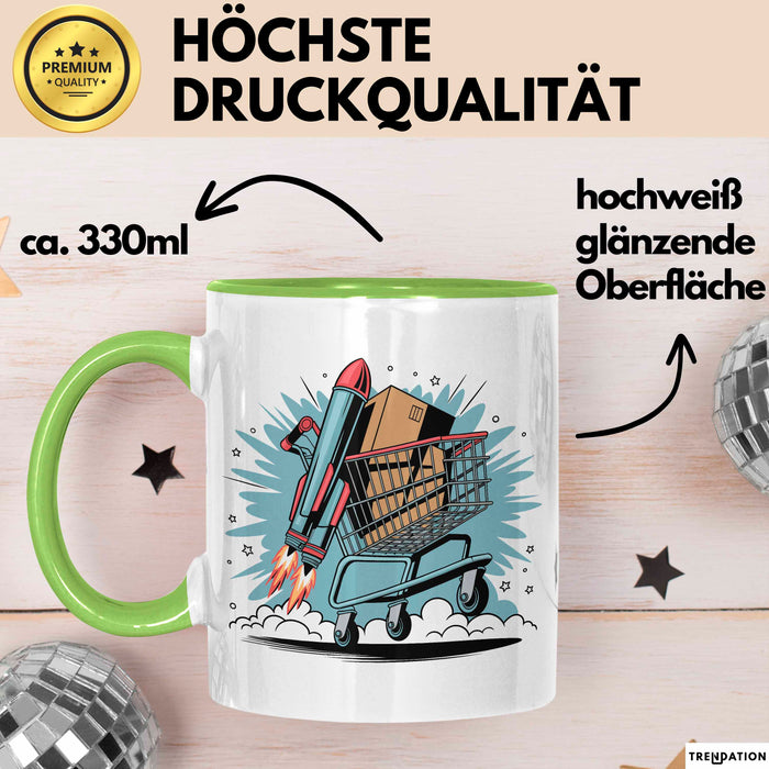 E Commerce Verkäufer Tasse Geschenkidee Online Unternehmer Grün Trendation