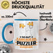 Puzzler Geschenk Tasse So Gut Kann Nur Ein Puzzler Aussehen Geschenkidee Kaffee-Becher Blau Trendation