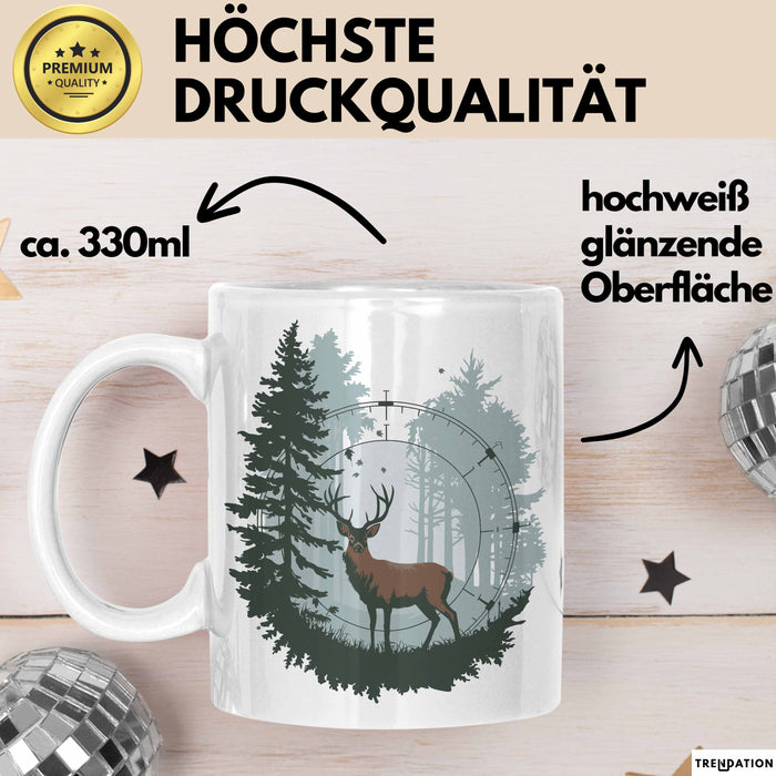 Jäger Tasse Geschenkidee für Jagdliebhaber Weiß Trendation