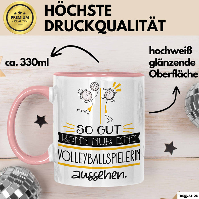 Volleyballspielerin Geschenk Tasse So Gut Kann Nur Eine Volleyballspielerin Aussehen Geschenkidee Geburtstag Weihnachten Lustig Rosa Trendation