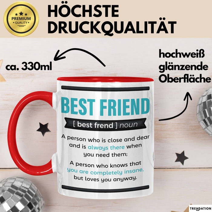 Tasse Geschenk Best Friend Definition Lustiger Spruch Becher Rot Trendation