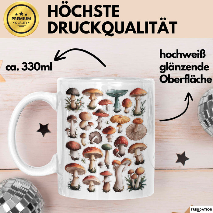 Pilzliebhaber Tasse Geschenkidee Pilz Fan Geschenkidee Lustig Weiß Trendation