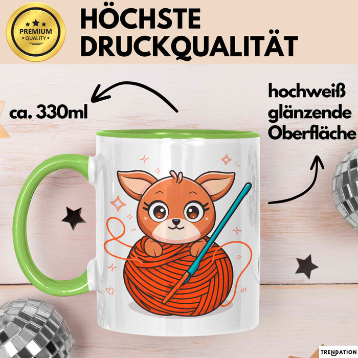Häkel Fan Tasse Geschenk Lustige Geschenkidee Spruch Für Amigurumi Macher Grün Trendation