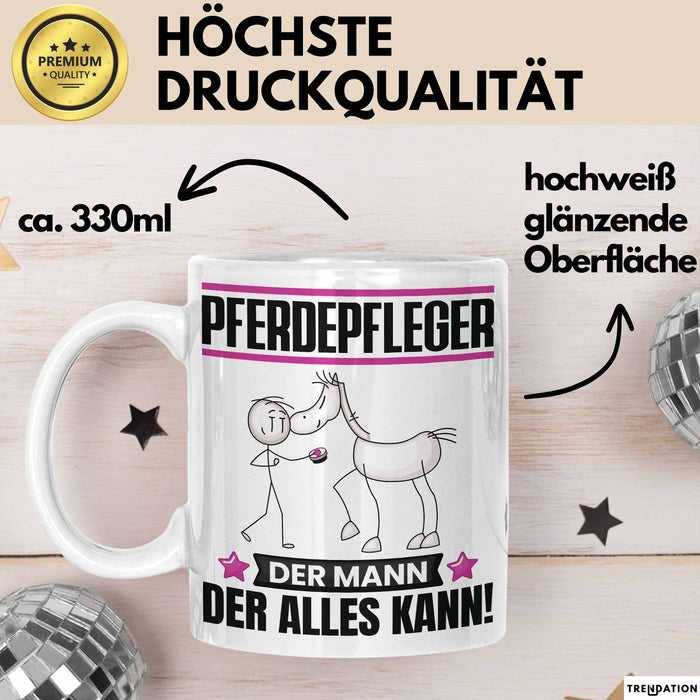 Pferdepfleger Tasse Geschenk für Pferdepfleger Der Mann Der Alles Kann Geschenkidee zum Geburtstag Weiß Trendation