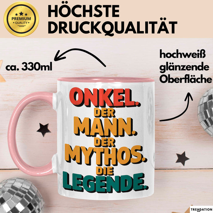 Onkel Sarkastisch Sarkasmus Tasse Geschenk Lustige Geschenkidee Spruch Onkel Der Mann Der Mythos Die Legende Rosa Trendation