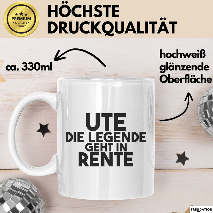 Ute Tasse Ute – Die Legende Geht In Rente Geschenk
