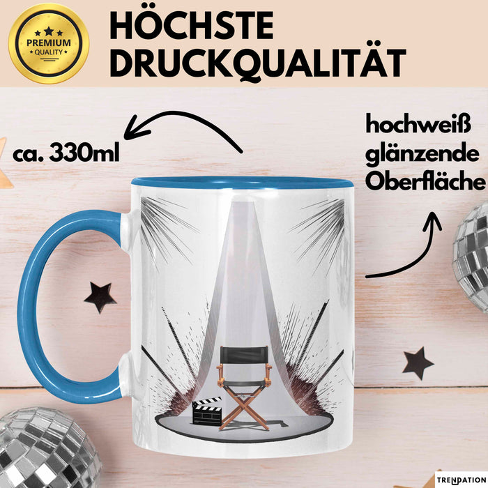 Film Regisseur Tasse Geschenk Lustige Geschenkidee Spruch Für Film Macher Blau Trendation
