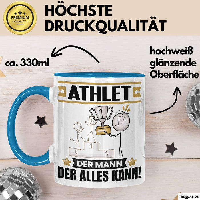 Athlet Tasse Geschenk für Athlet Der Mann Der Alles Kann Geschenkidee zum Geburtstag Blau Trendation