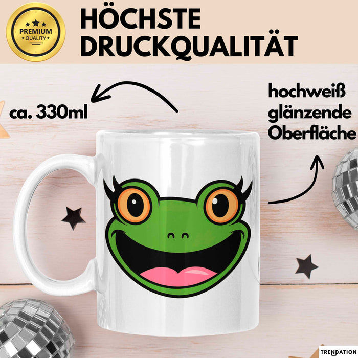 Frosch Tier Tasse Geschenk Lustige Geschenkidee Spruch Weiß Trendation
