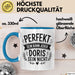 Doris Tasse Geschenk Perfekt Sein Kann Jeder Geschenkidee Geburtstag Blau Trendation