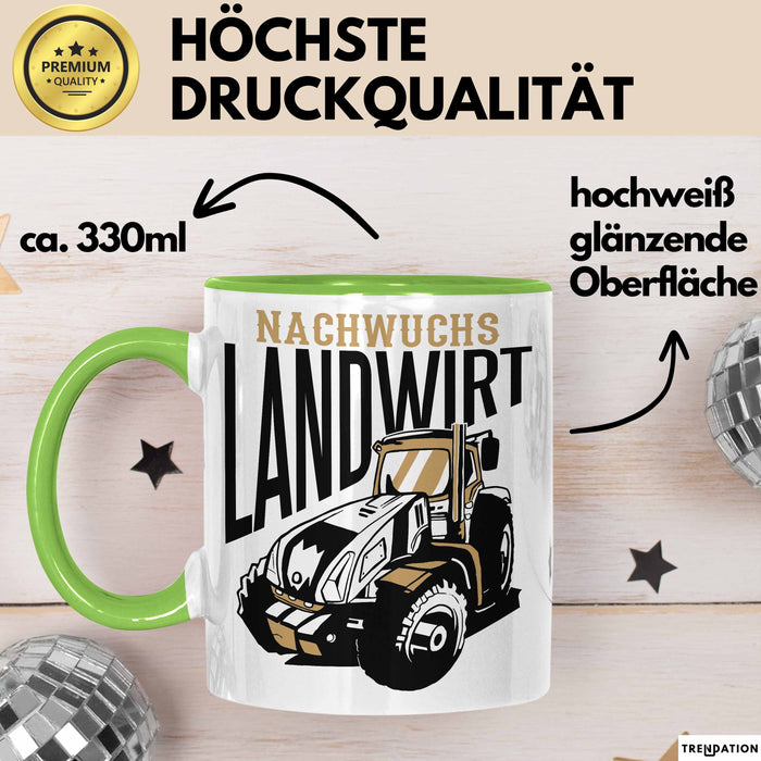 Angehender Landwirt Geschenk Tasse Jungs Bauern Jungen Geschenkidee Kakao-Becher Grün Trendation