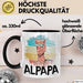 Vater Papa Tasse Gschenk Alpaka Llama Alpapa Geschenkidee Spruch für Vater zum Vatertag Schwarz Trendation