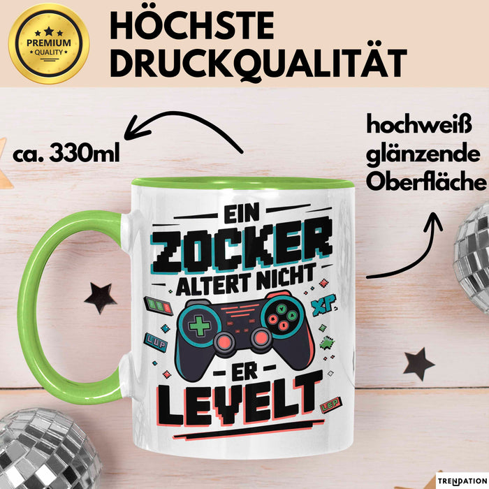 Gamer Geburtstag Tasse Geschenkidee Gamer Wird Nicht Älter Grün Trendation