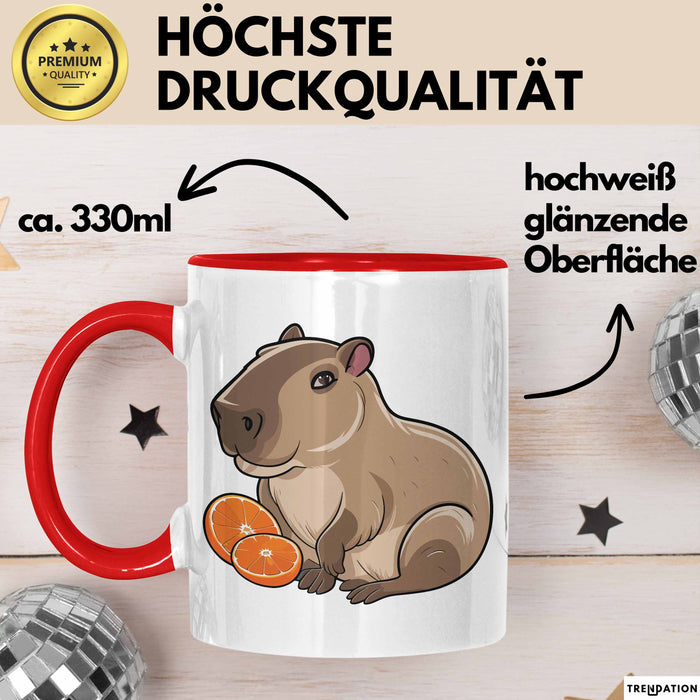 Capybara Tasse Geschenk Lustig Capybara-Liebhaber Rot Trendation