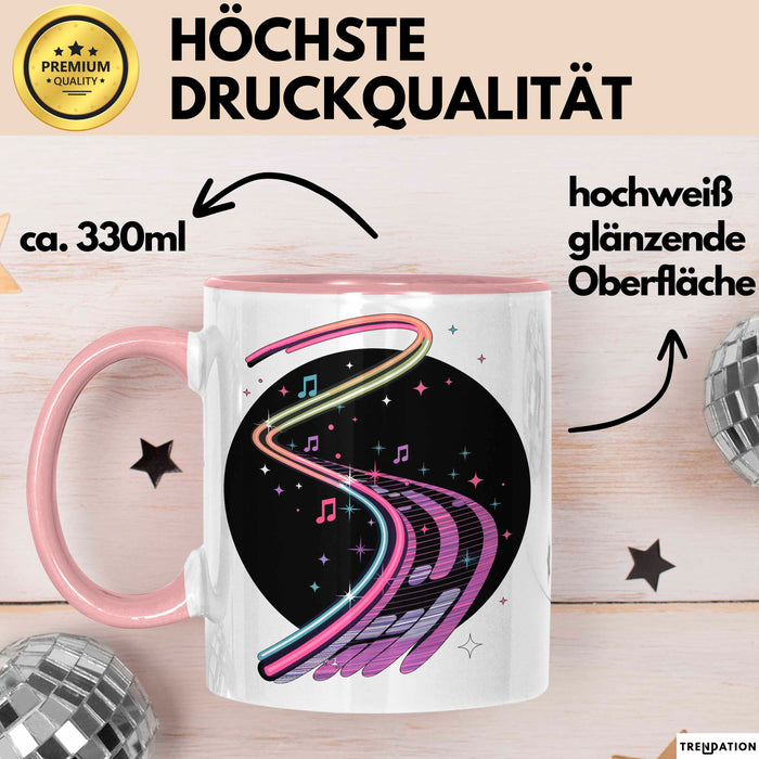 Raver Tasse Geschenkidee für EDM und Tanzflächen Fans Rosa Trendation