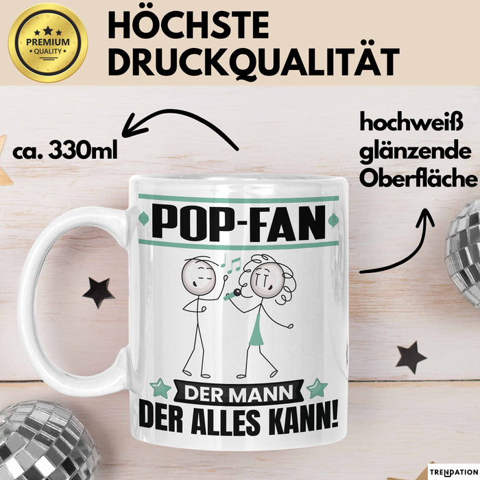 Pop-Fan Tasse Geschenk für Pop-Fan Der Mann Der Alles Kann Geschenkidee zum Geburtstag Weiß Trendation