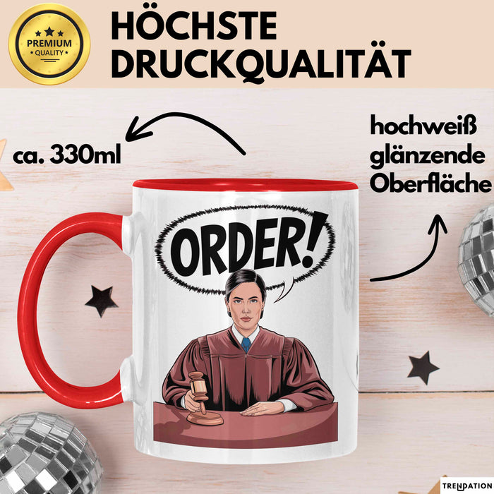 Richter Tasse Geschenk Lustige Geschenkidee Spruch Für Justiz Führungskräfte Rot Trendation