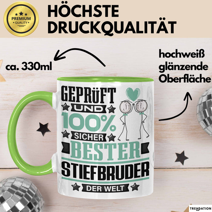 Stiefbruder Geschenk Lustiger Spruch für Stiefbruder Geschenkidee Bester Stiefbruder Der Welt Grün Trendation
