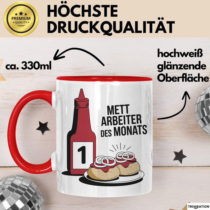 Metzger Tasse Geschenk Mett Arbeiter Des Monats Geschenkidee Lustig Beruf Rot Trendation