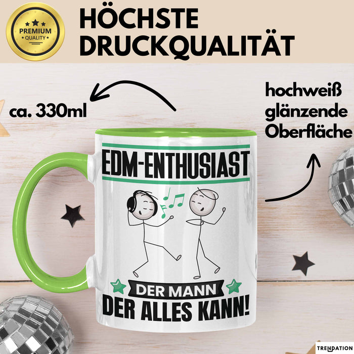EDM-Enthusiast Tasse Geschenk für EDM-Enthusiast Der Mann Der Alles Kann Geschenkidee zum Geburtstag Grün Trendation