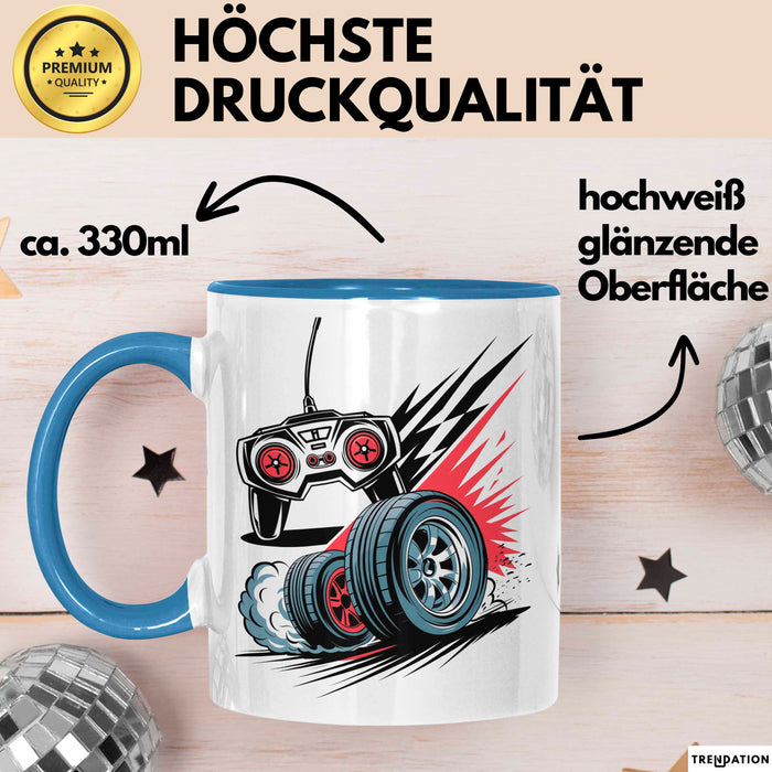 RC Car Fahrer Tasse Geschenkidee Fernsteuerungsauto Fan Geschenkidee Lustig Blau Trendation