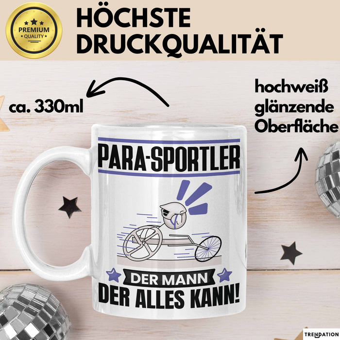 Para-Sportler Tasse Geschenk für Para-Sportler Der Mann Der Alles Kann Geschenkidee zum Geburtstag Weiß Trendation