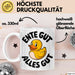 Gelbe Ente Tasse Geschenk Lustige Geschenkidee Spruch Ente gut alles gut Weiß Trendation