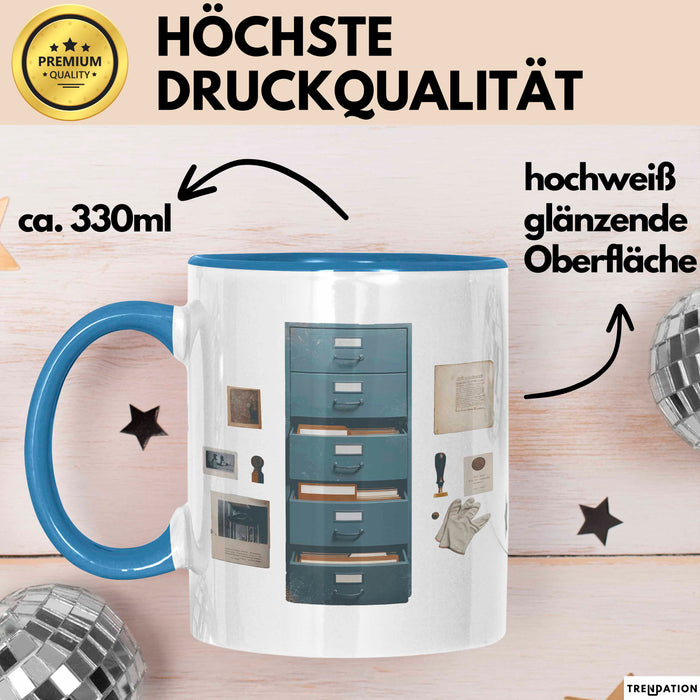 Archivar Tasse Geschenk Lustige Geschenkidee Spruch Für Geschichts Bewahrer Blau Trendation