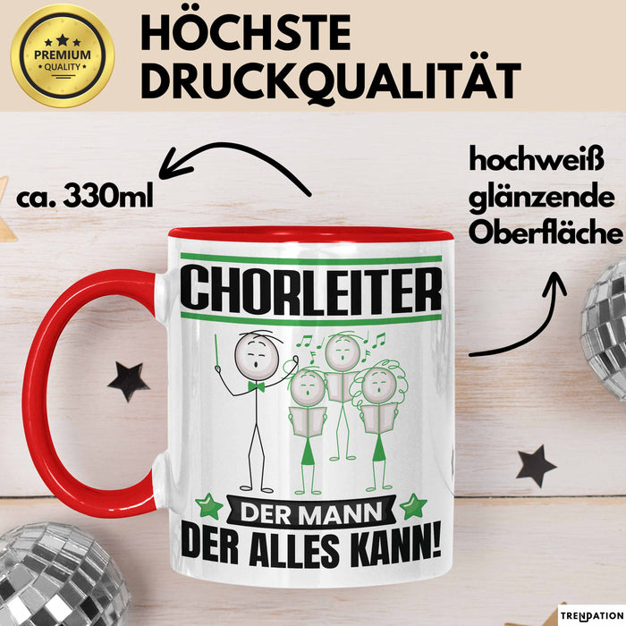 Chorleiter Tasse Geschenk für Chorleiter Der Mann Der Alles Kann Geschenkidee zum Geburtstag Rot Trendation