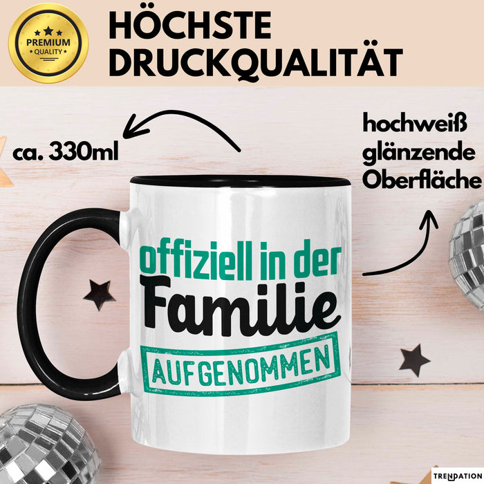 Schwager Tasse Geschenk Schwägerin Offiziell In Der Familie Aufgenommen Lustig Becher Schwarz Trendation