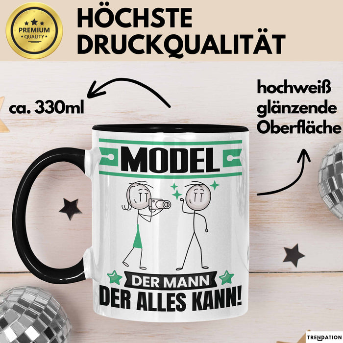 Model Tasse Geschenk für Model Der Mann Der Alles Kann Geschenkidee zum Geburtstag Schwarz Trendation