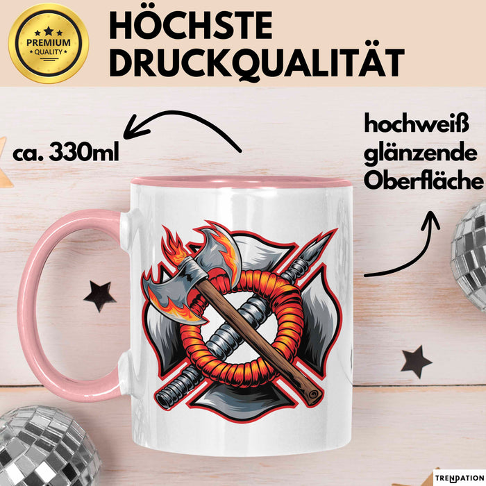 Feuerwehrmann Tasse Geschenkidee Held der Feuerwehr Geschenkidee Lustig Rosa Trendation
